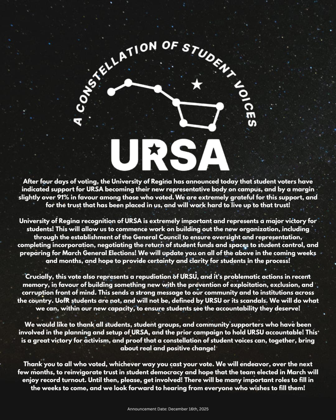 Official Statement: Referendum Victory